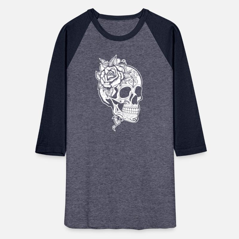 Skull Dia de los Muertos Halloween Tattoo Rose