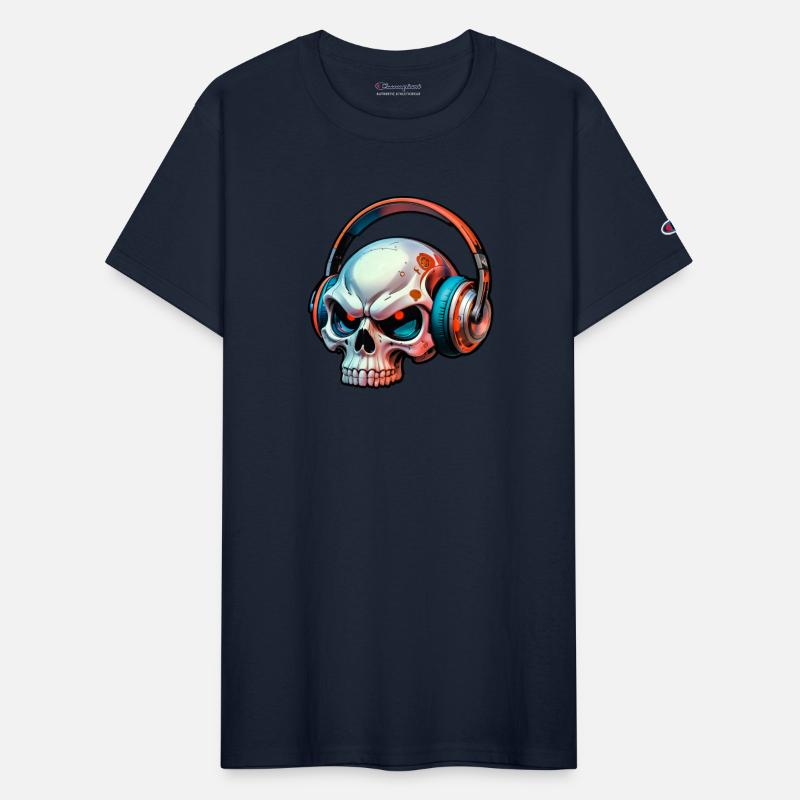 Skull with earphones