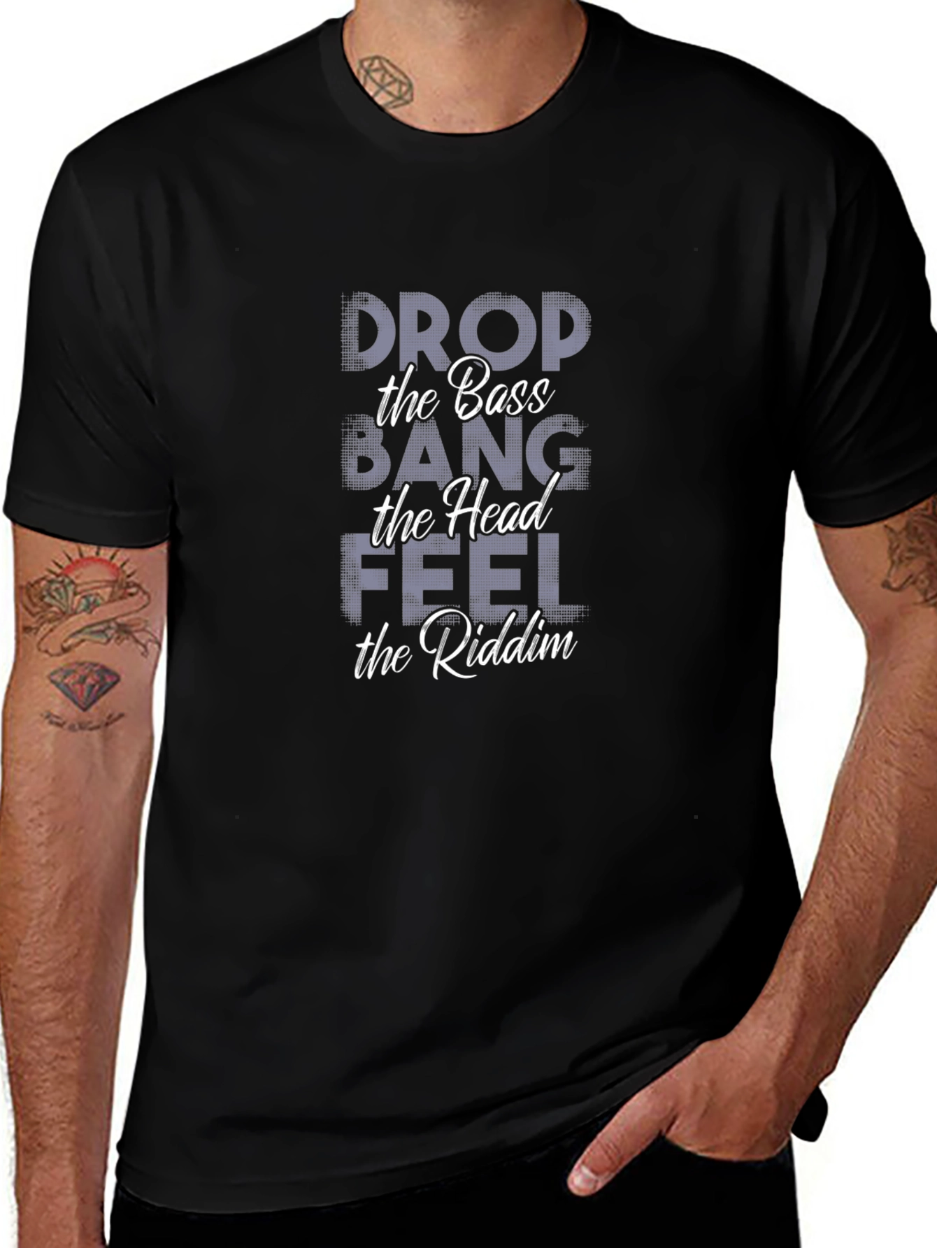 Drop the Bass Graphic Tee - Black Cotton T-Shirt