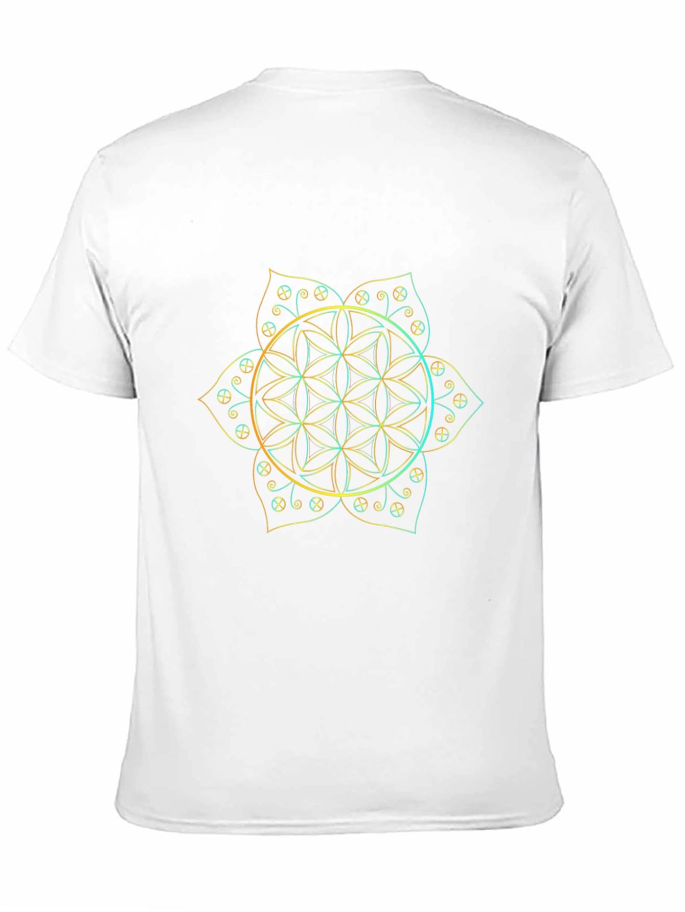 Geometric Flower of Life Graphic Tee - Black