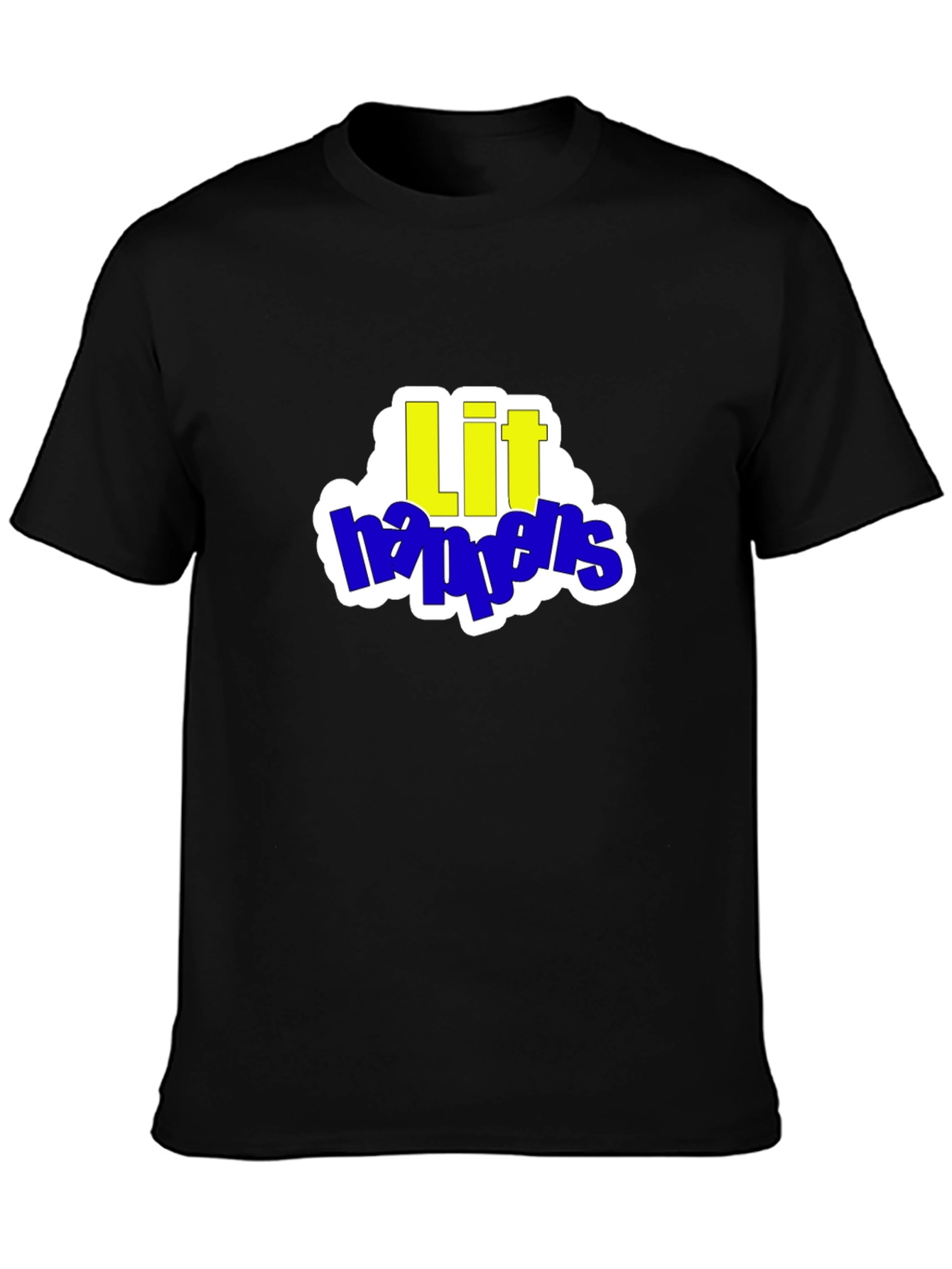 Lit Happens Graphic Tee - Trendy Crew Neck T-Shirt