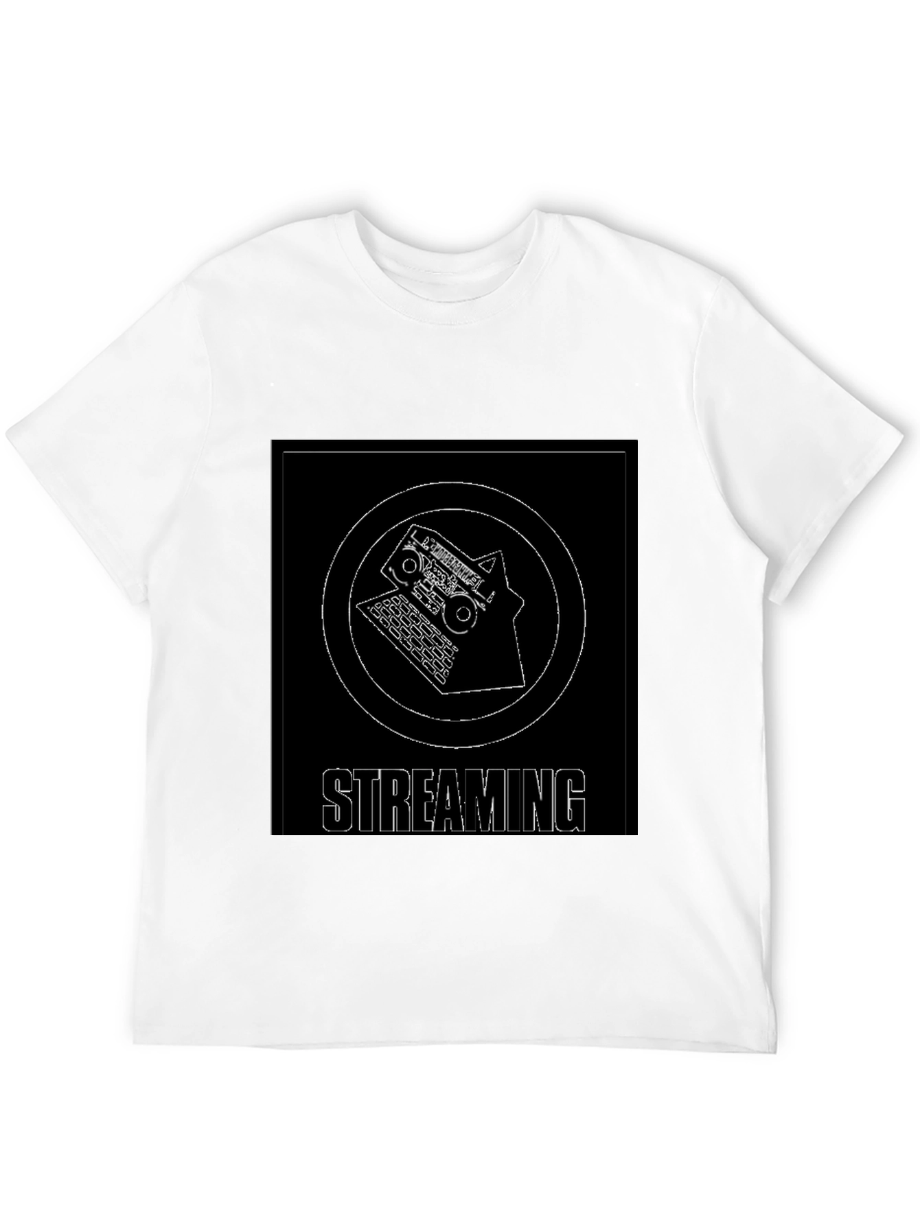 Streaming Graphic Tee - Black Cotton T-Shirt