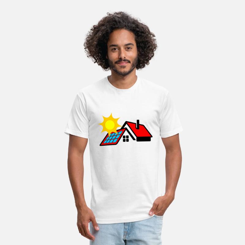 Solar panel on bungalow house with sun