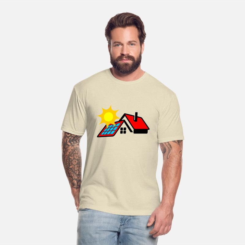 Solar panel on bungalow house with sun