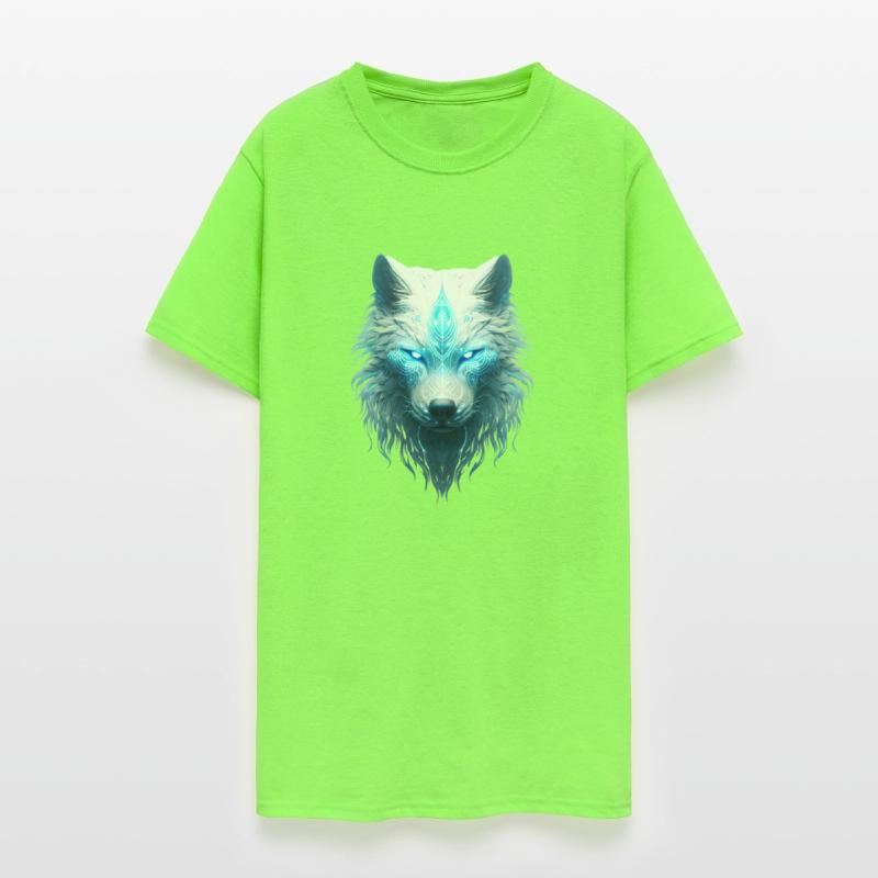 Spirit animal wolf with glowing blue tribal marks