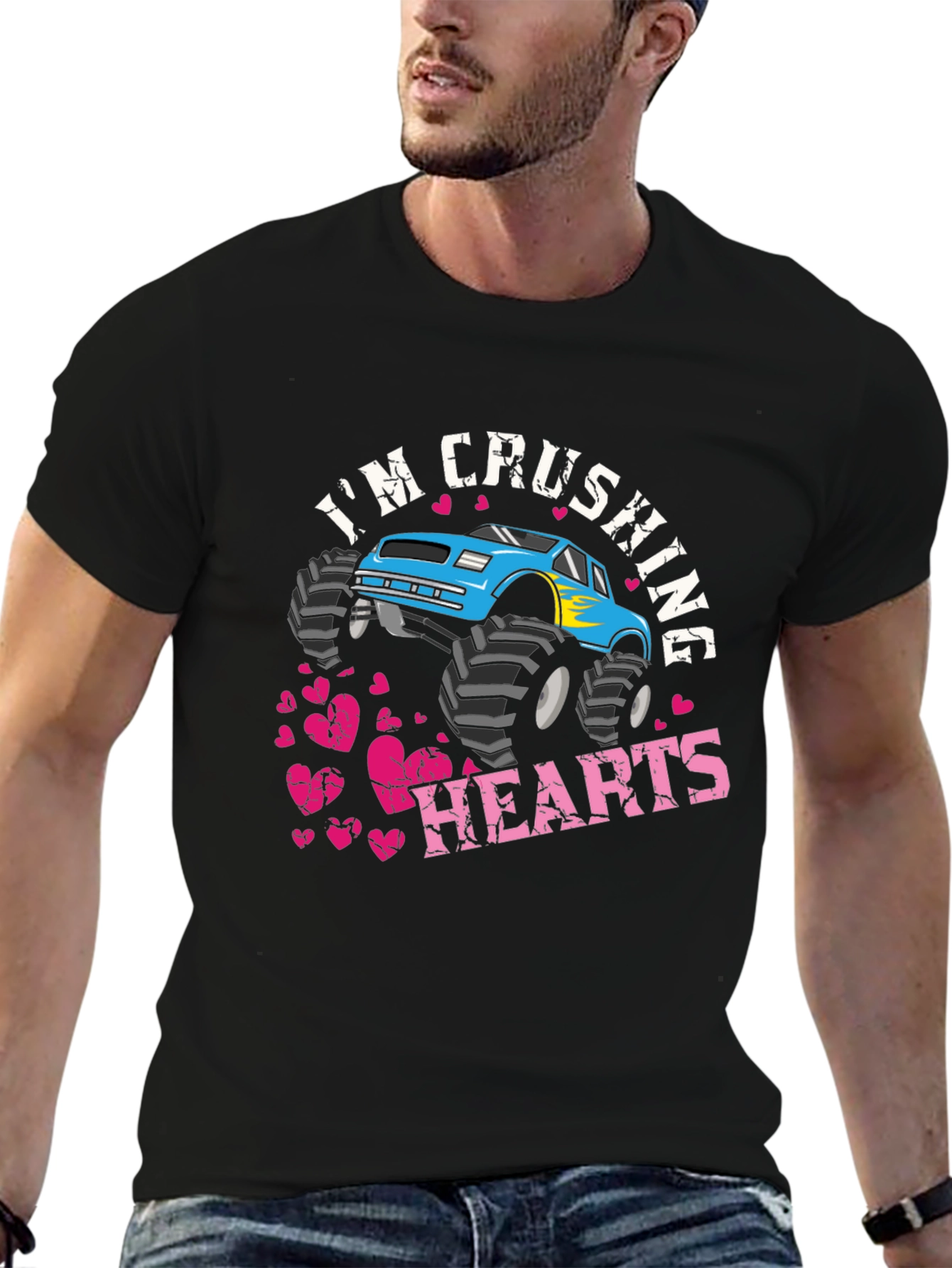 Im Crushing Hearts Monster Truck Graphic T-Shirt