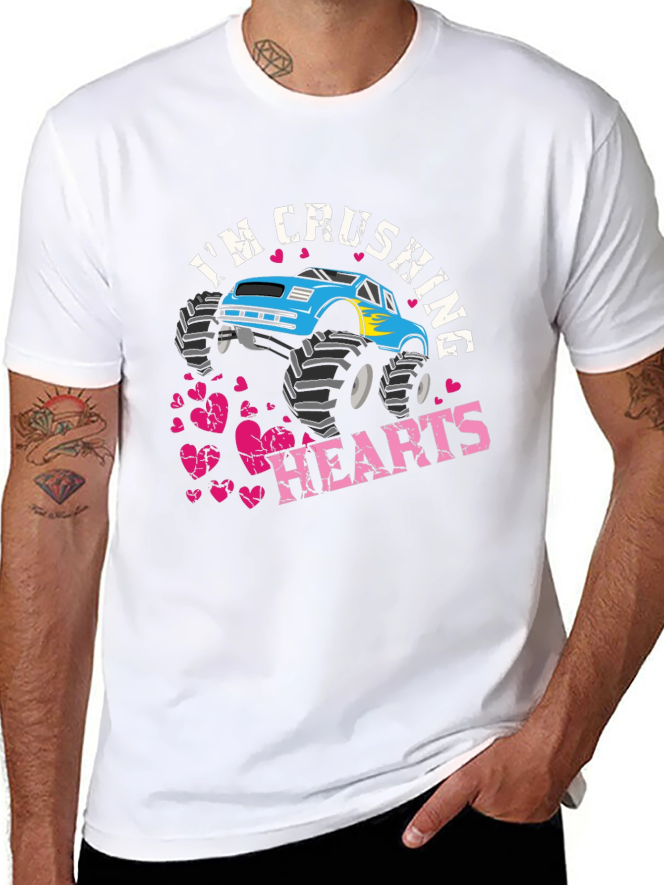 Im Crushing Hearts Monster Truck Graphic T-Shirt
