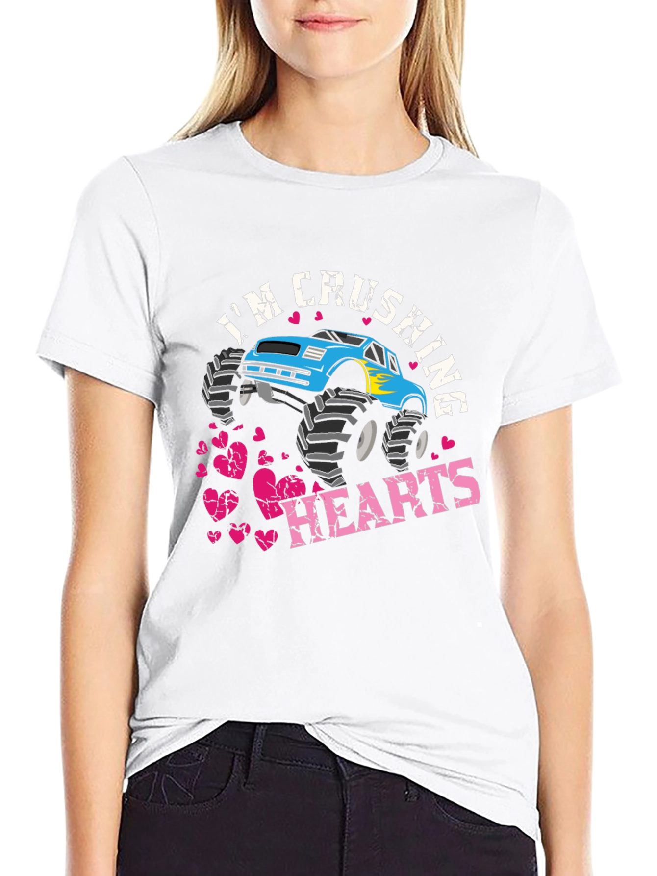 Im Crushing Hearts Monster Truck Graphic T-Shirt