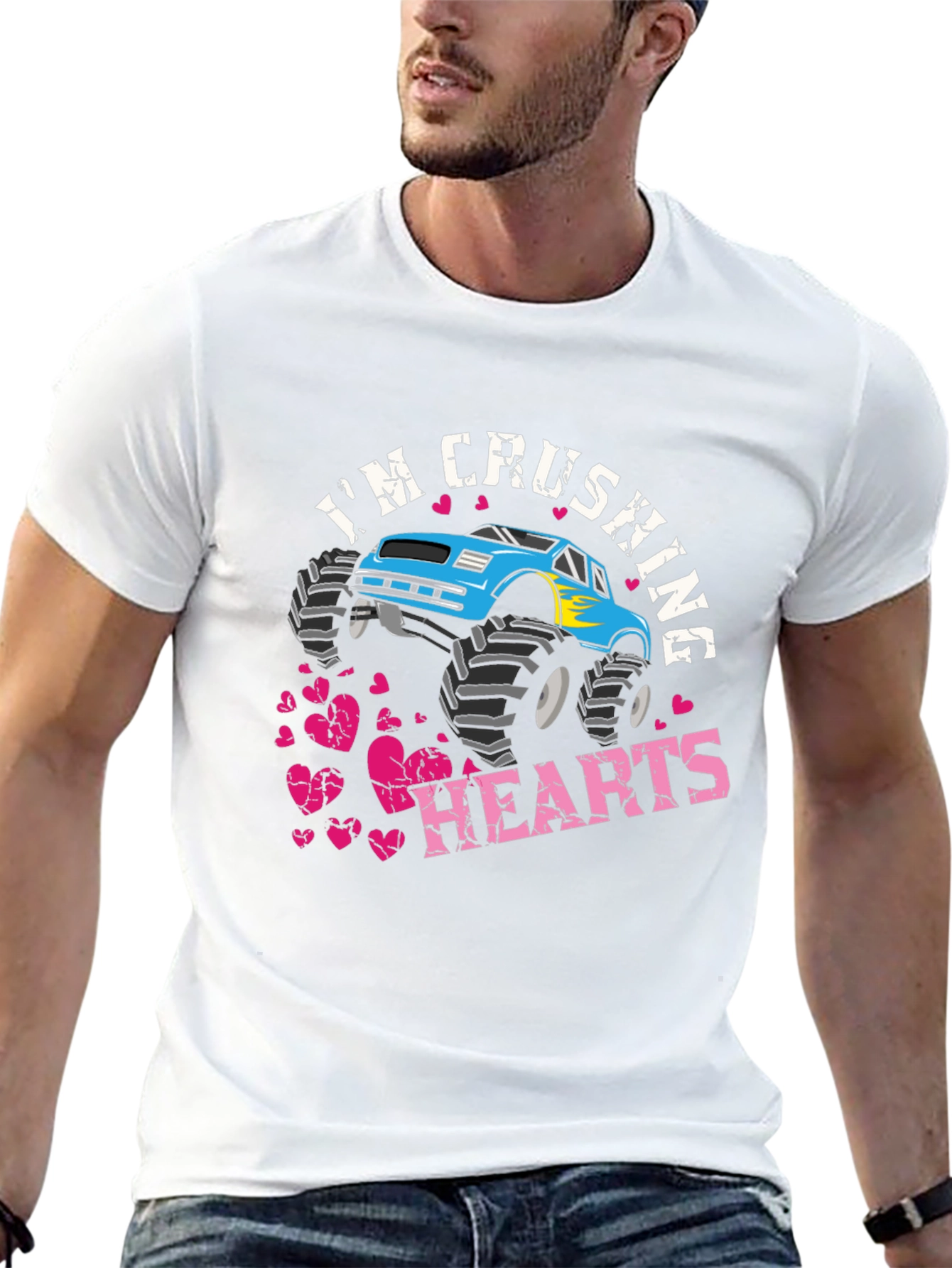 Im Crushing Hearts Monster Truck Graphic T-Shirt
