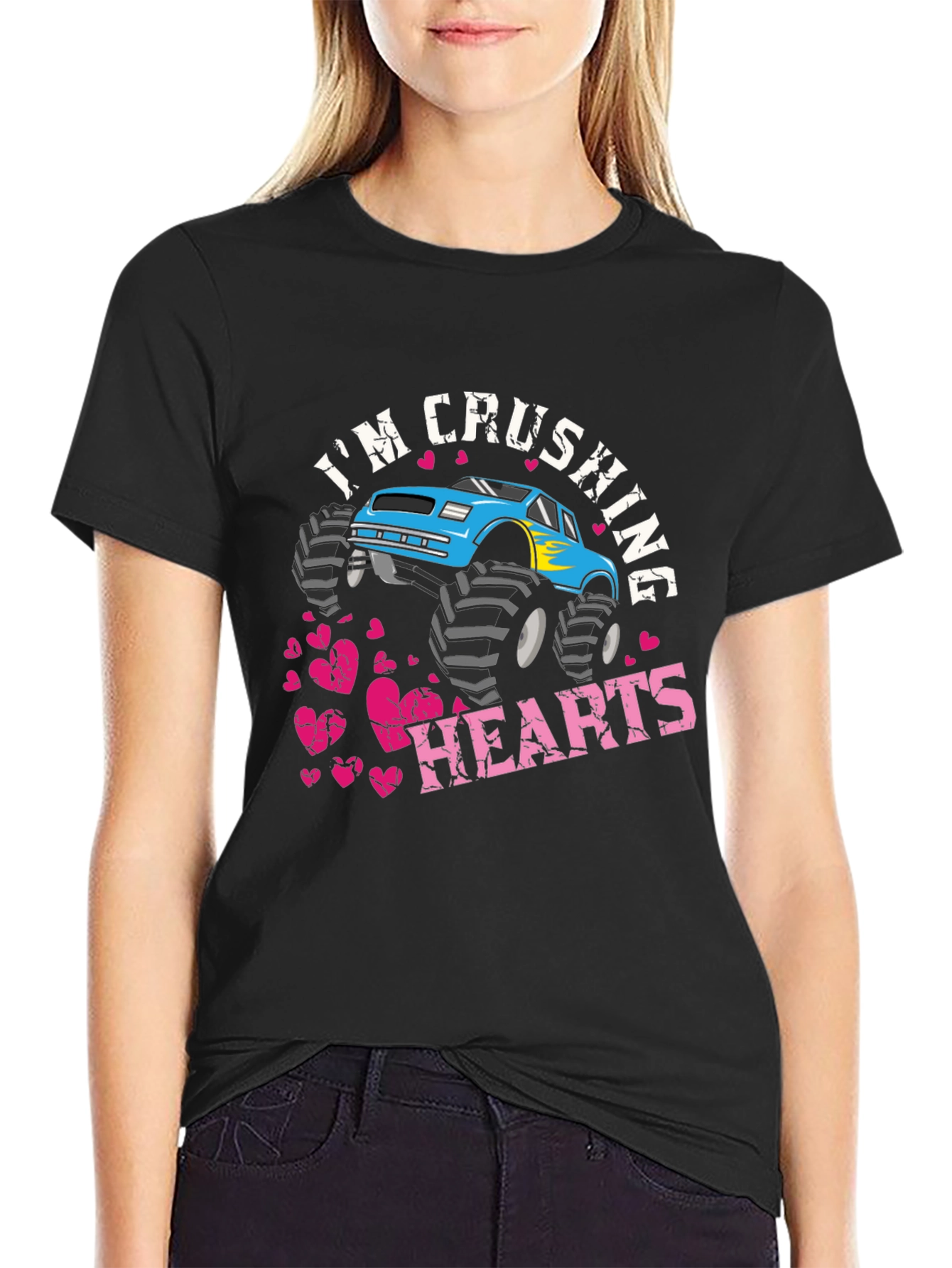 Im Crushing Hearts Monster Truck Graphic T-Shirt