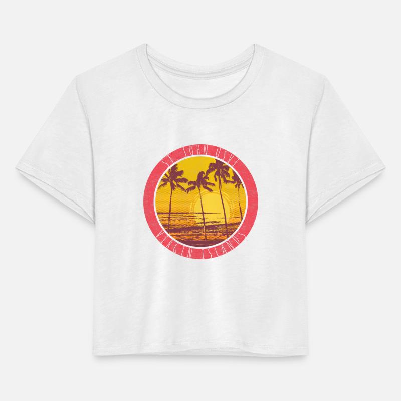 St. John USVI Vintage Beach Halftone Sunset