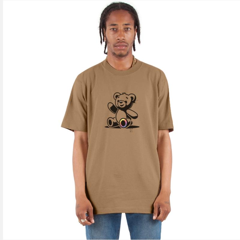 Stencil Teddy with rainbow accent