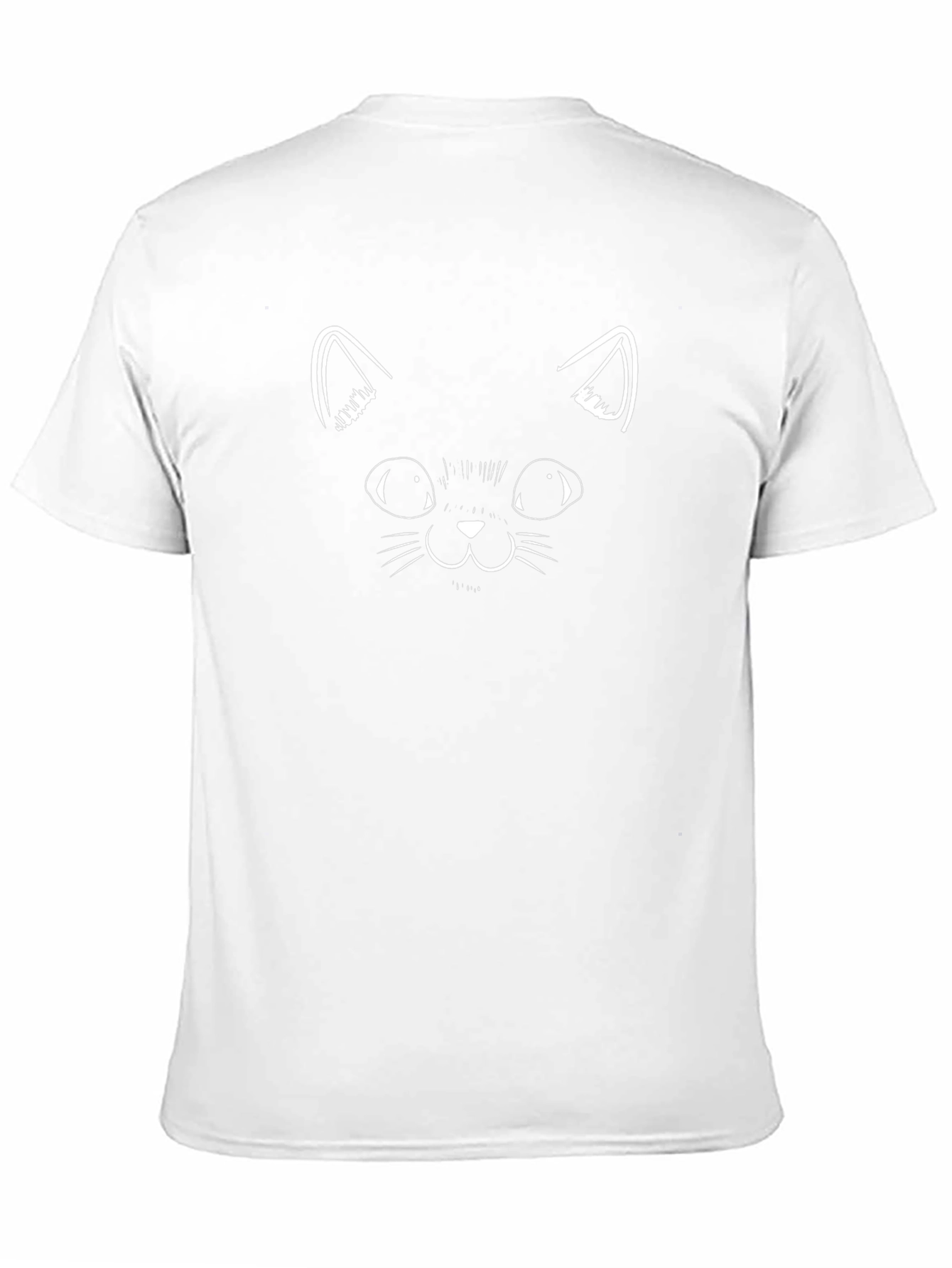Black Cat Face Graphic Tee - Mens Crewneck T-Shirt