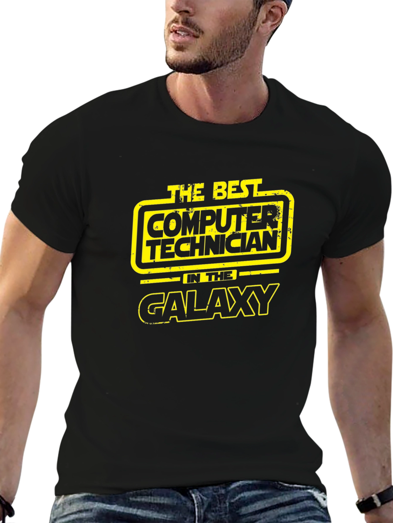 Best Computer Technician Galaxy Black T-Shirt
