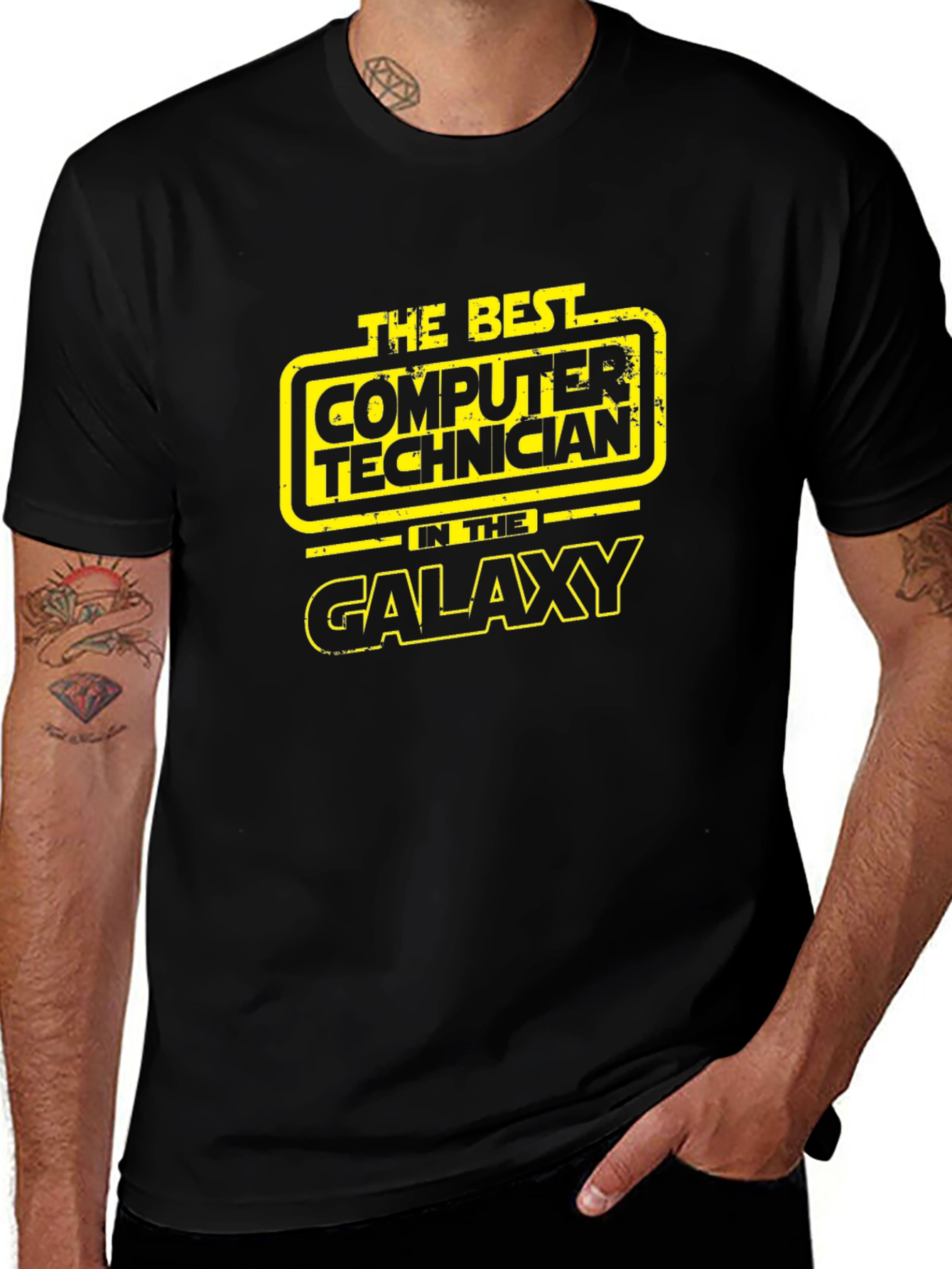 Best Computer Technician Galaxy Black T-Shirt