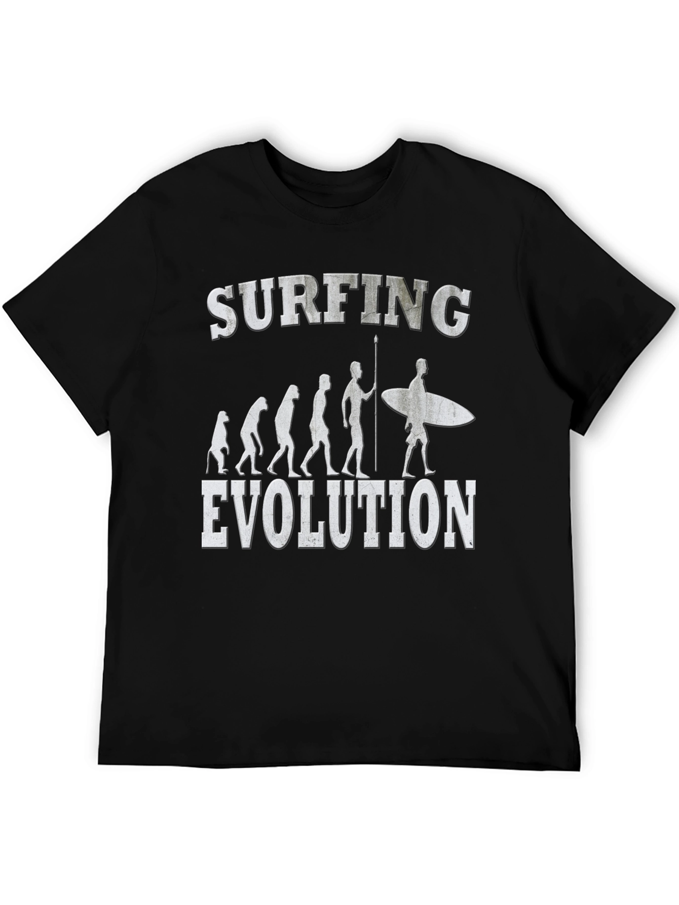 Surfing Evolution Graphic Tee - Black Cotton