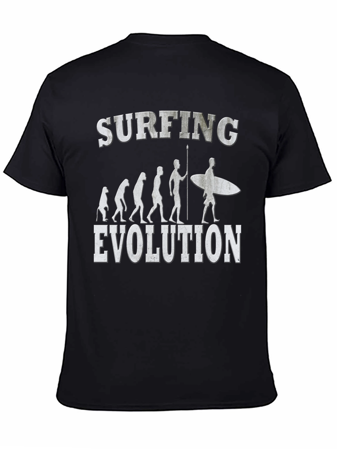 Surfing Evolution Graphic Tee - Black Cotton