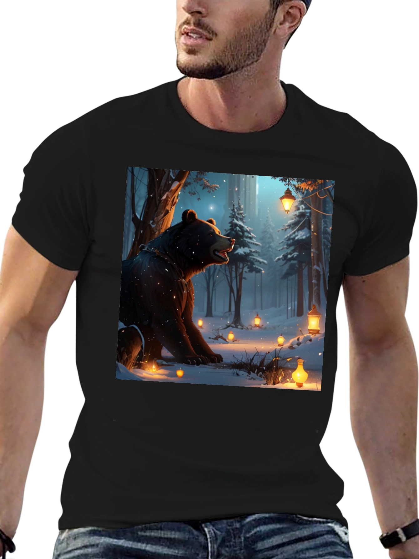 Bear in Winter Forest T-Shirt