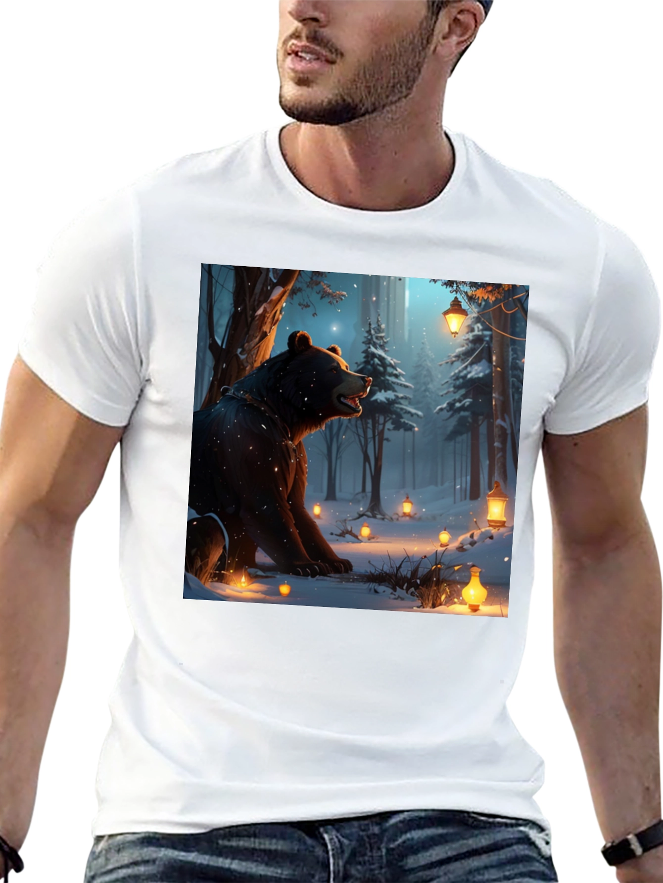 Bear in Winter Forest T-Shirt