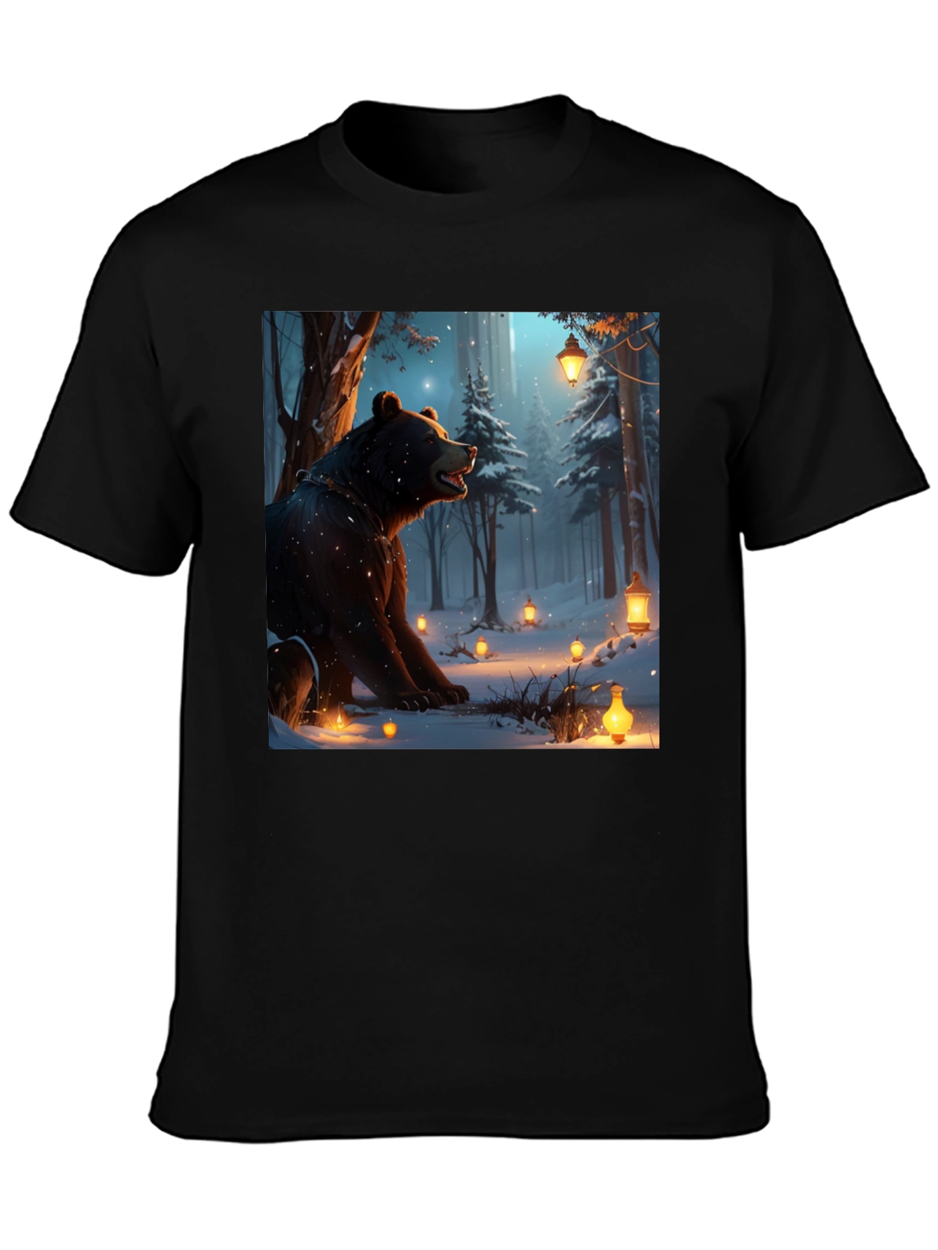 Bear in Winter Forest T-Shirt