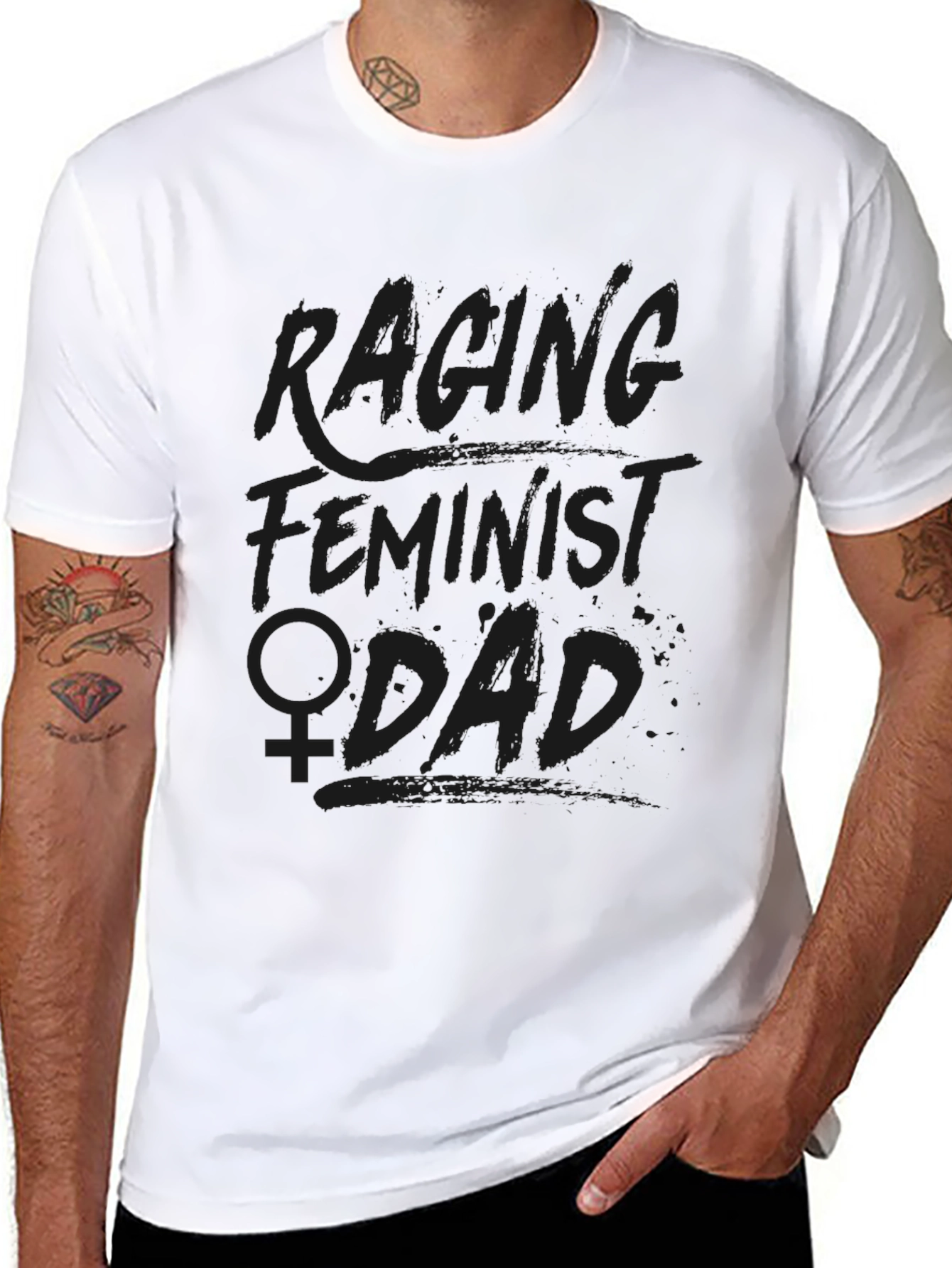 Racing Feminist ADHD Black Graphic Tee Shirt