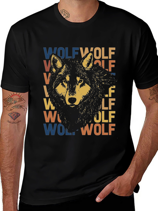 Vintage Wolf Graphic Tee - Retro Style T-Shirt