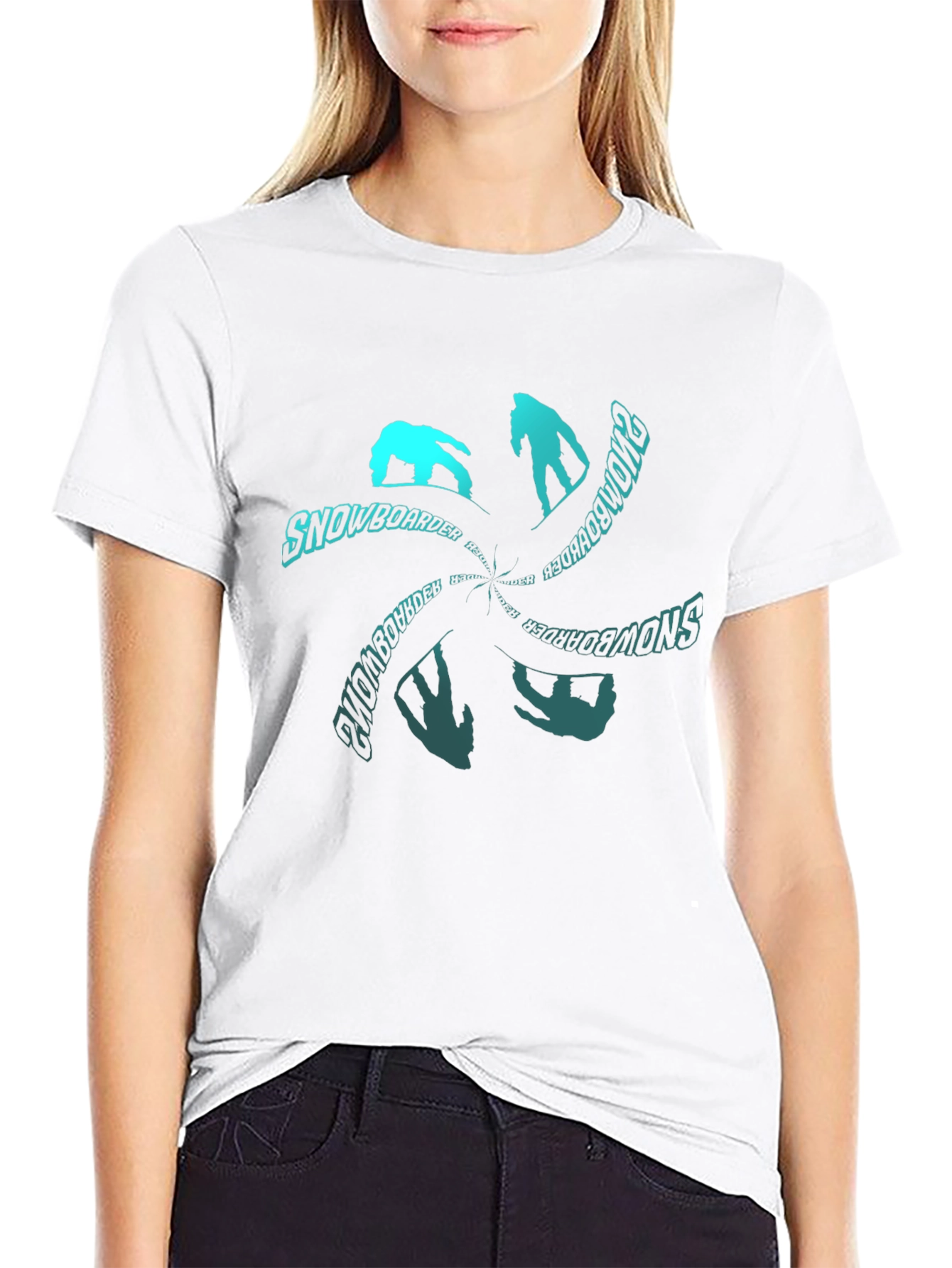 Snowboarder Graphic T-Shirt - Black
