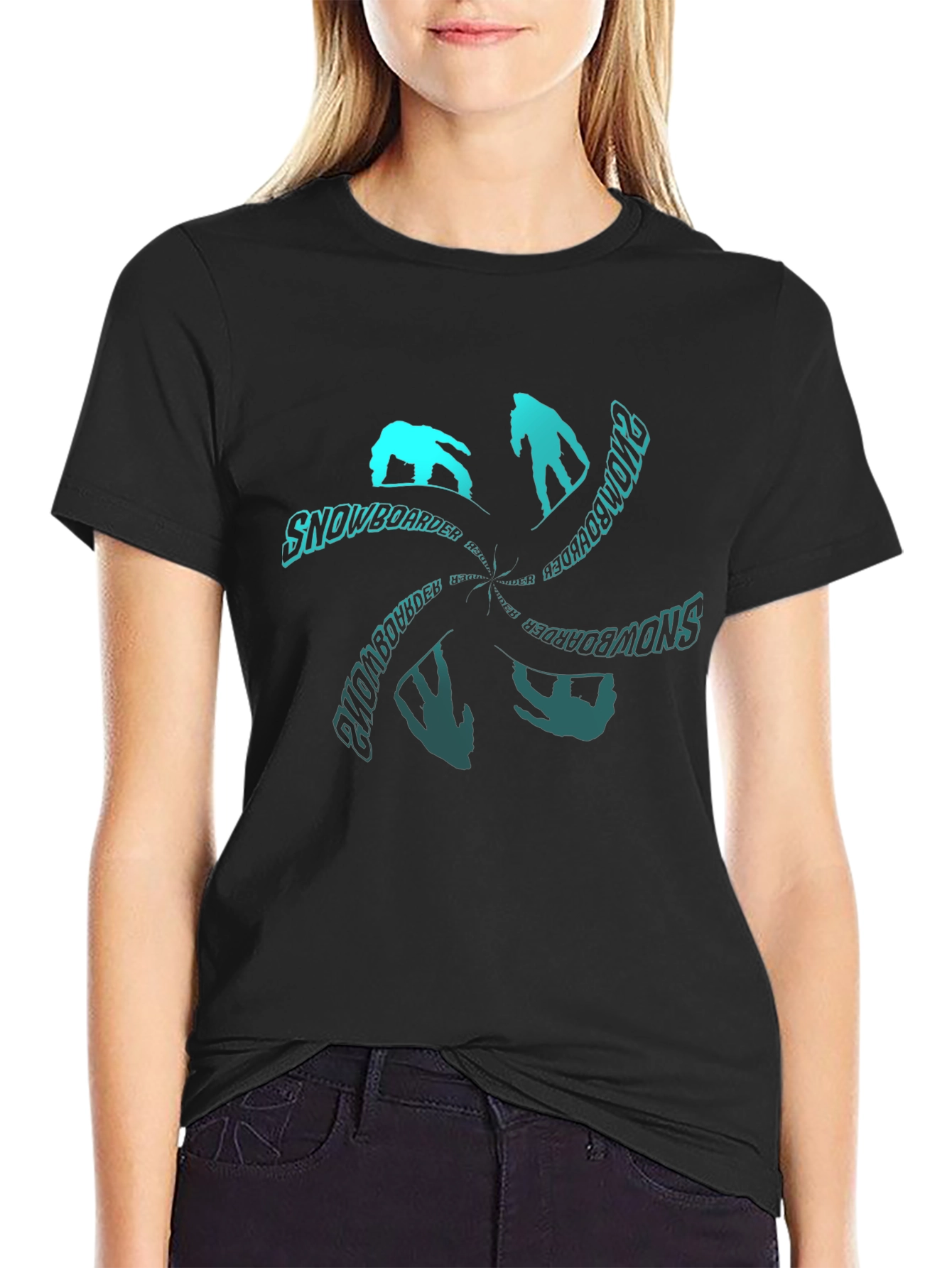 Snowboarder Graphic T-Shirt - Black