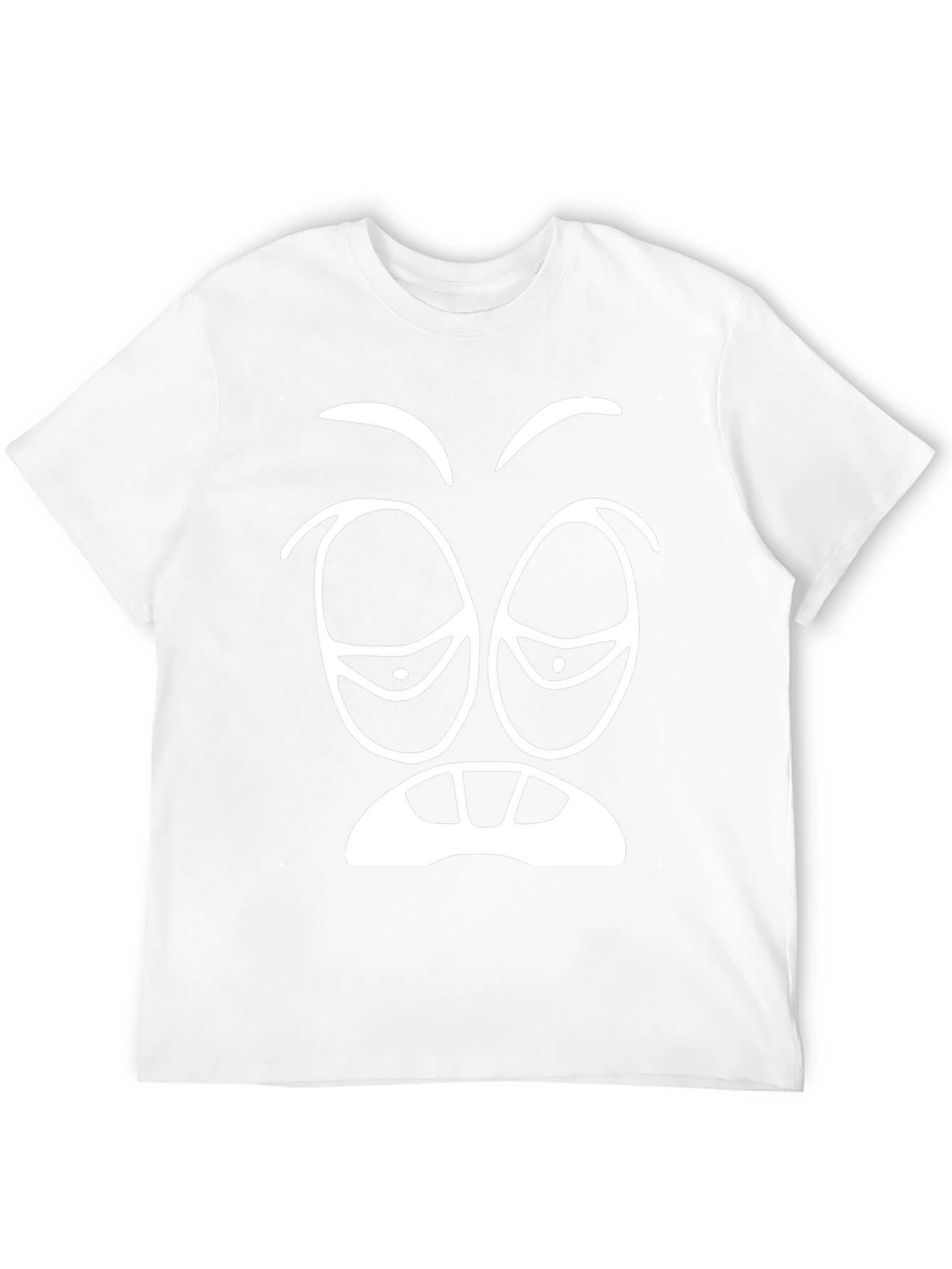 Funny Tired Face Graphic Tee - Black Cotton T-Shirt