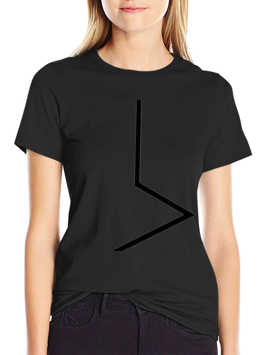 Minimalist Rune Graphic T-Shirt - Black Cotton Blend