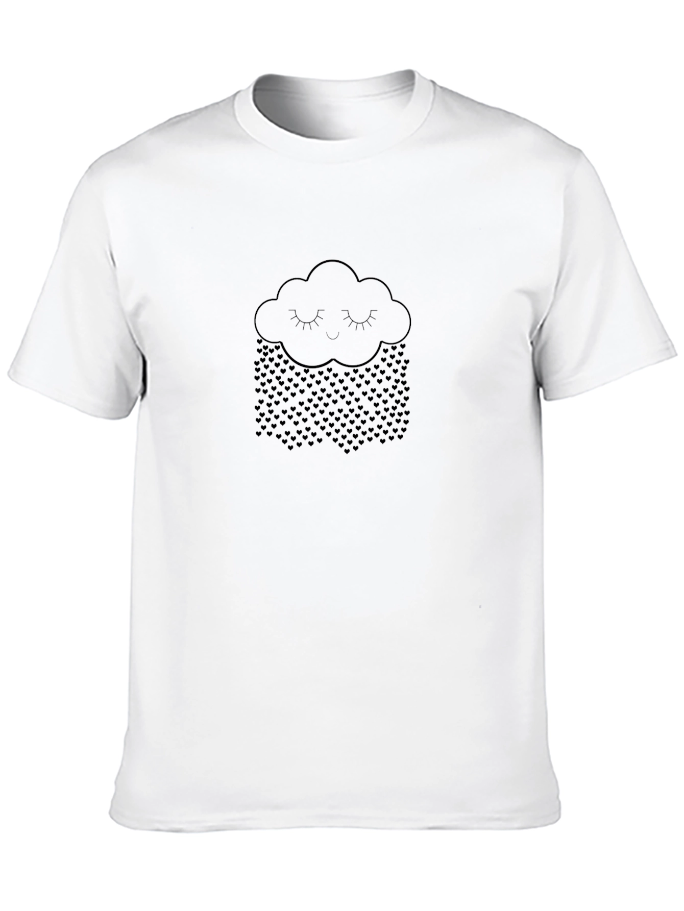 Heart Rain Cloud Graphic Tee - Black
