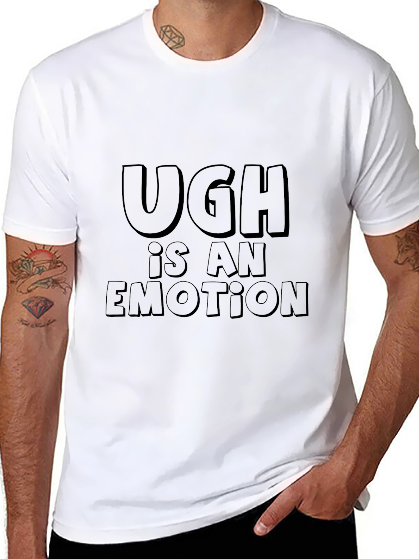 Ugh Is An Emotion Black Graphic Tee