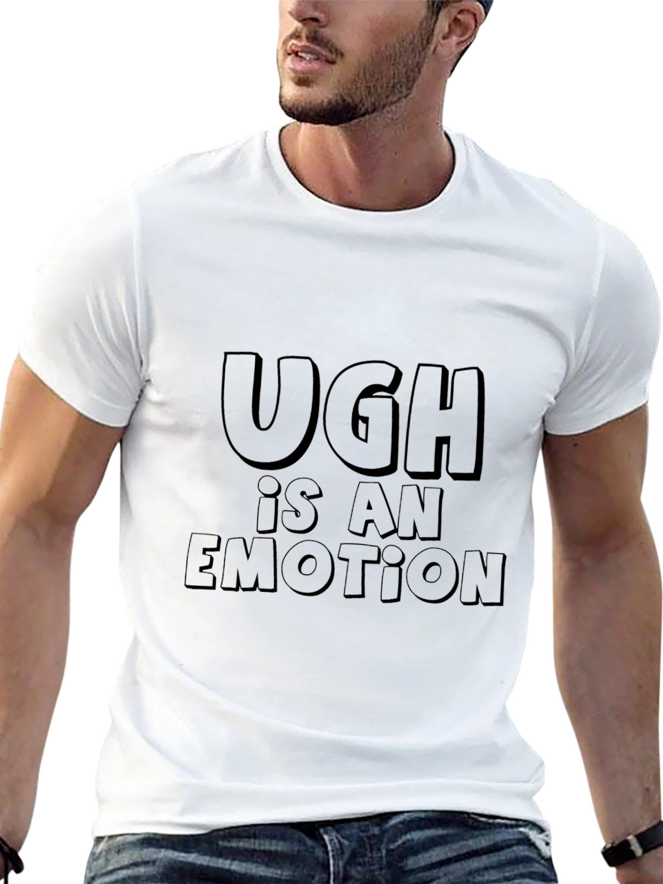 Ugh Is An Emotion Black Graphic Tee