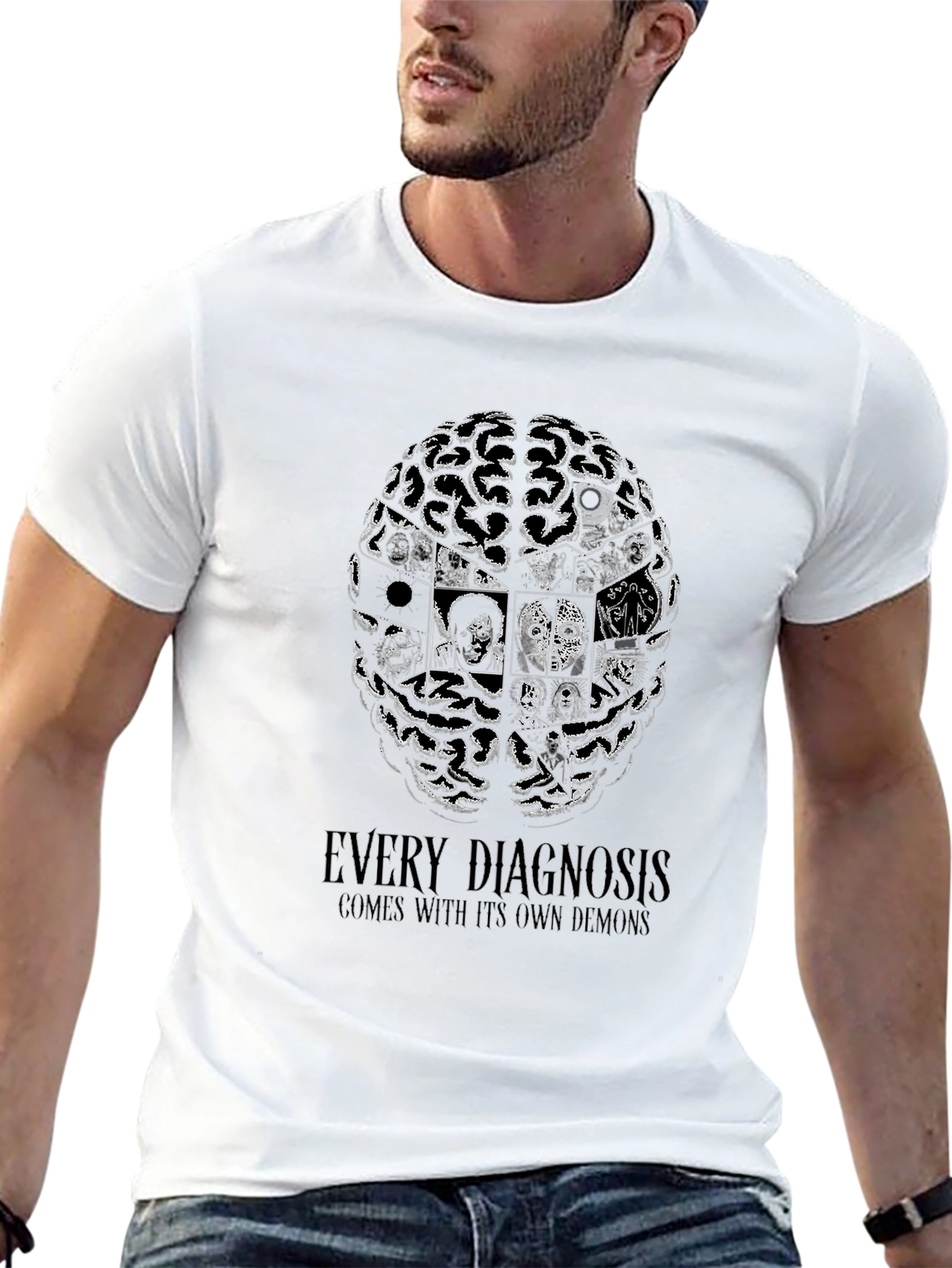 Every Diagnosis Demon Brain Black T-Shirt