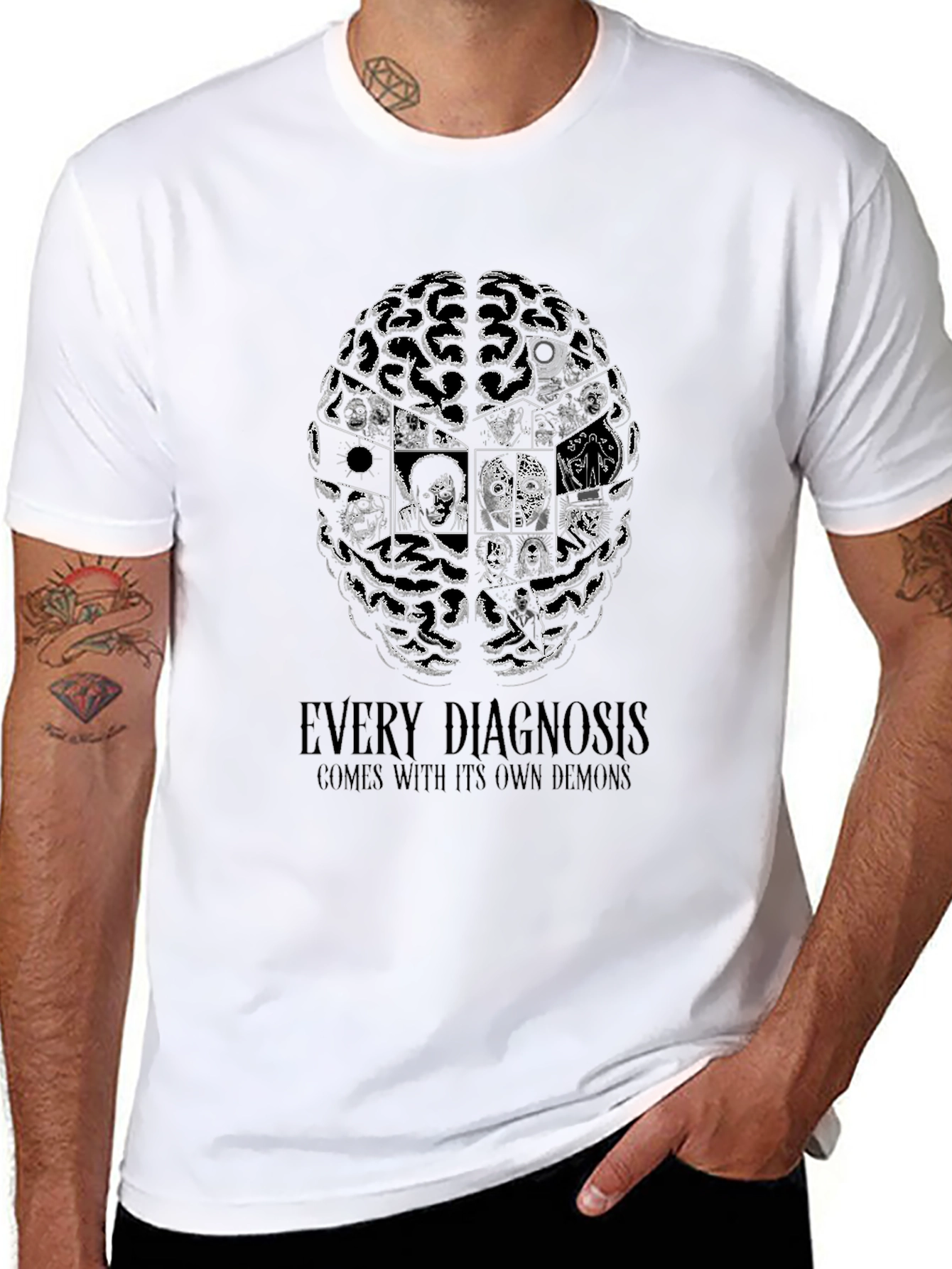 Every Diagnosis Demon Brain Black T-Shirt