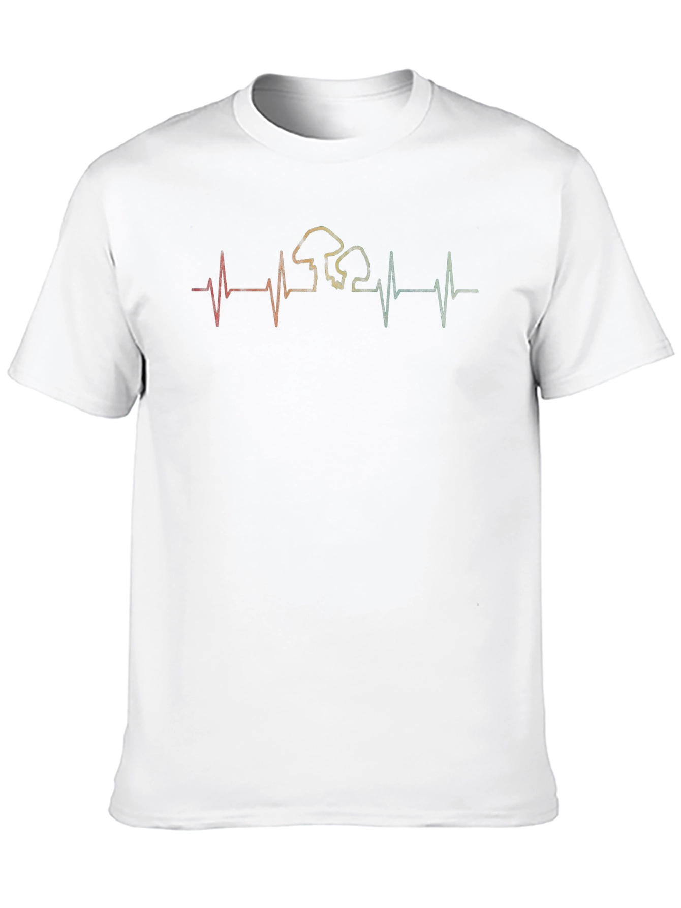 Mushroom Heartbeat Graphic Tee - Black Cotton T-Shirt