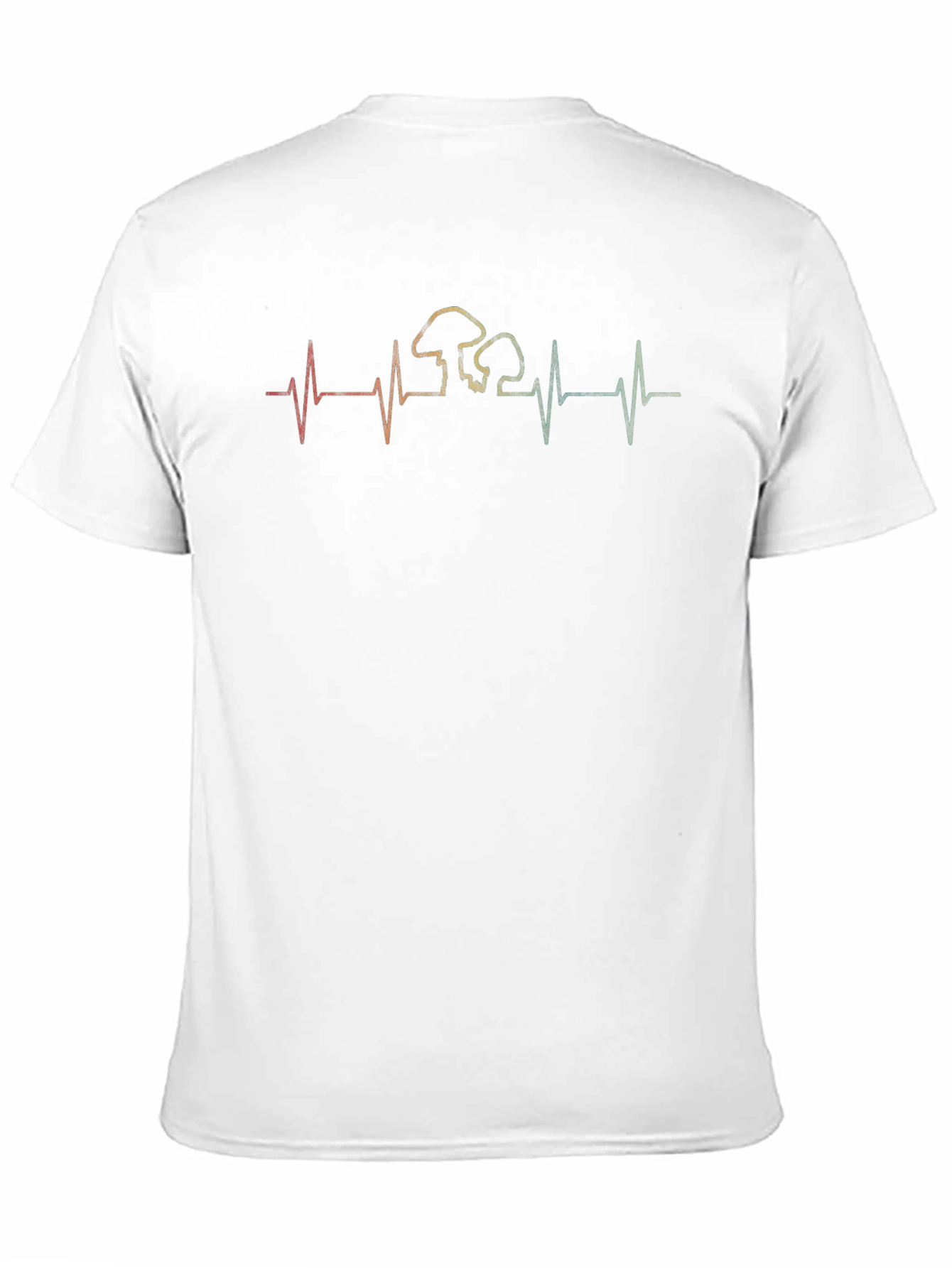 Mushroom Heartbeat Graphic Tee - Black Cotton T-Shirt