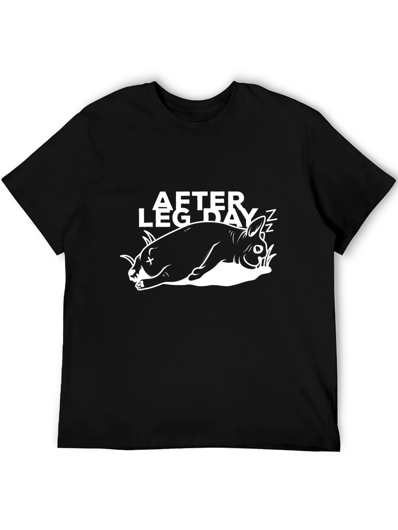 After Leg Day Bunny Graphic Tee - Black