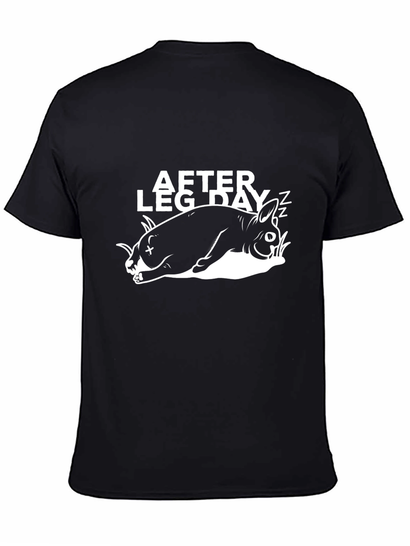 After Leg Day Bunny Graphic Tee - Black