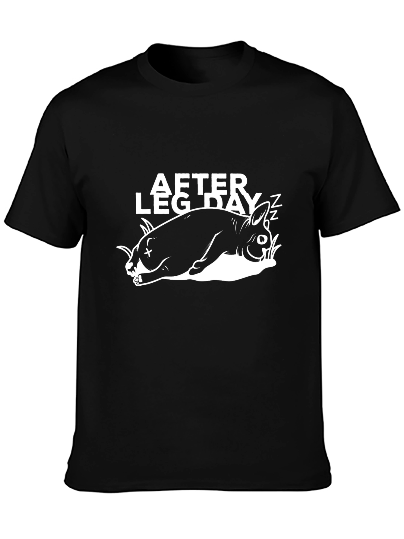 After Leg Day Bunny Graphic Tee - Black