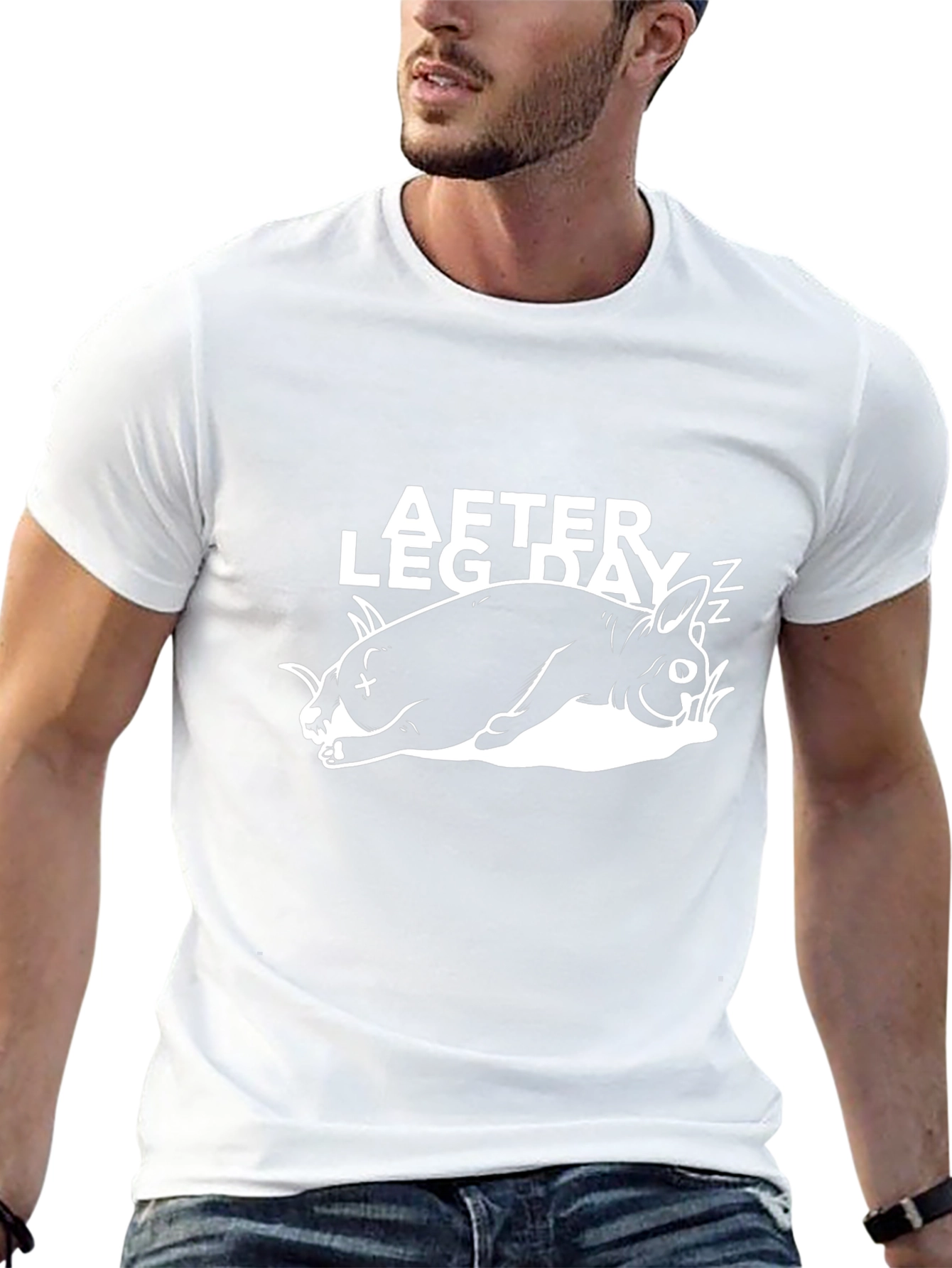 After Leg Day Bunny Graphic Tee - Black