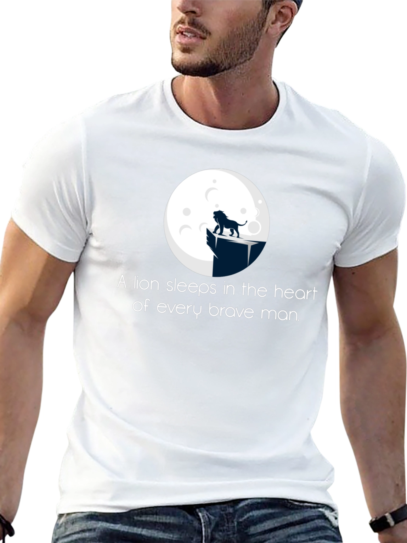 Lion Heart Mens Black Graphic T-Shirt