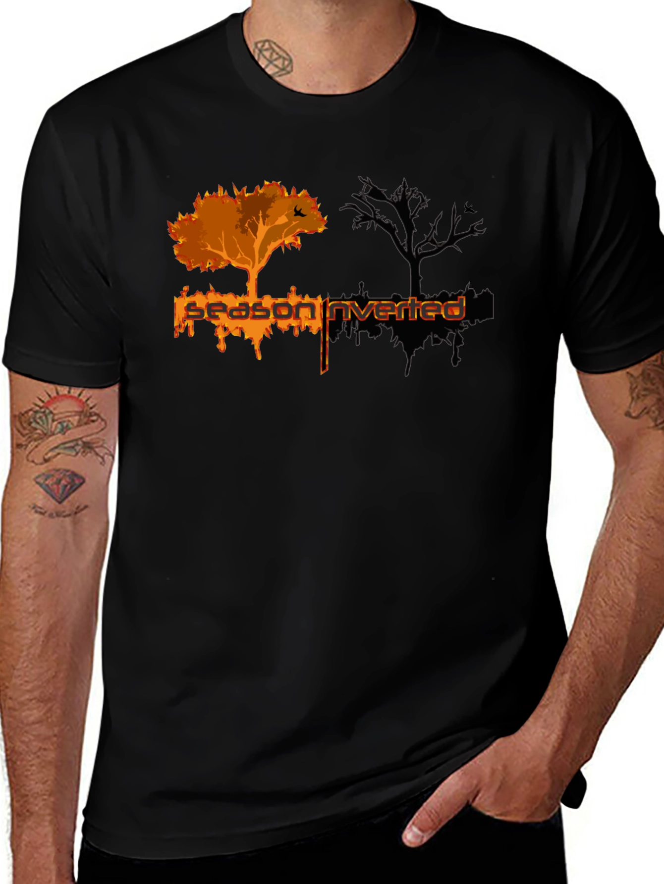 Season Inverted Black Graphic T-Shirt