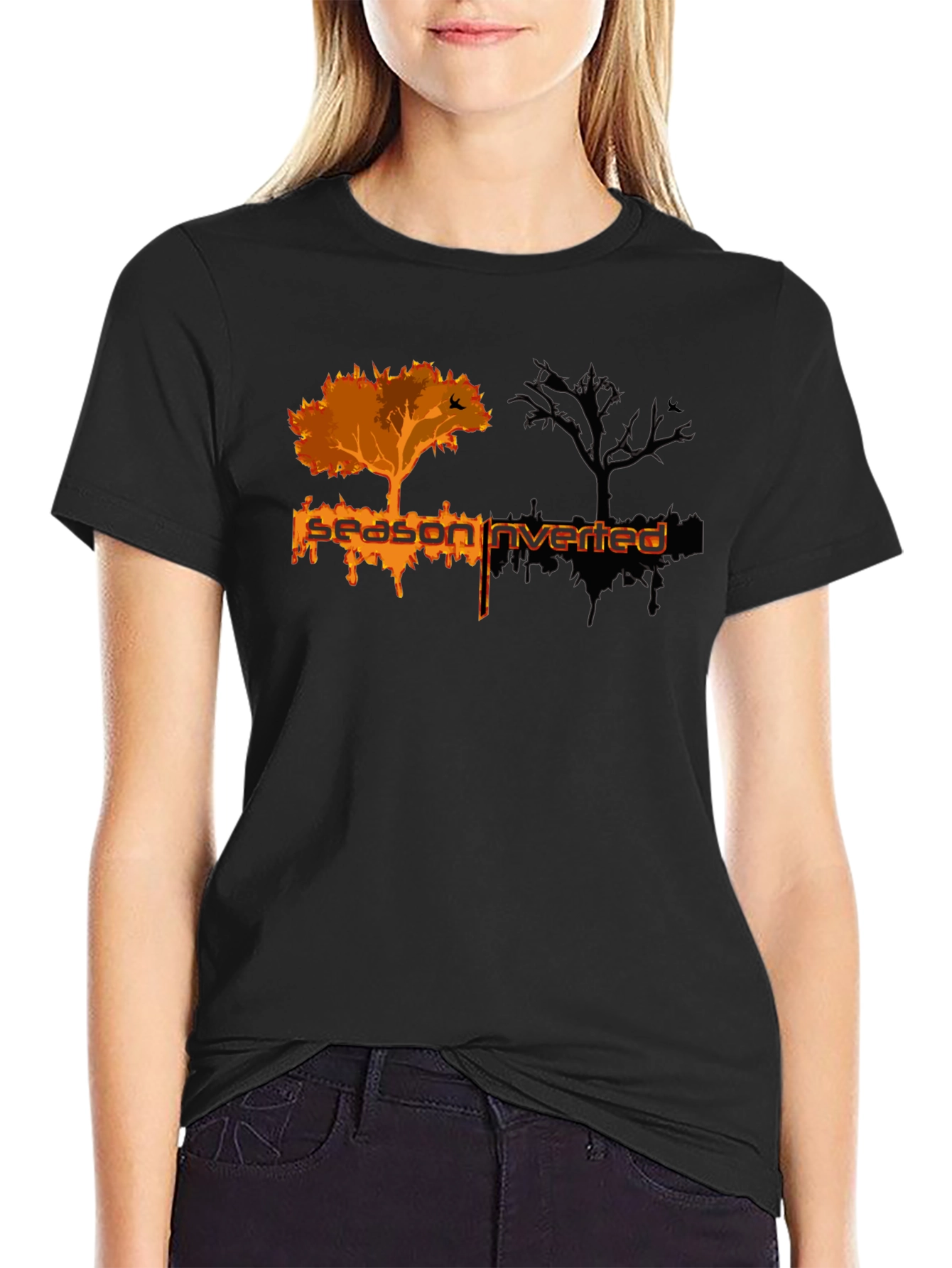 Season Inverted Black Graphic T-Shirt