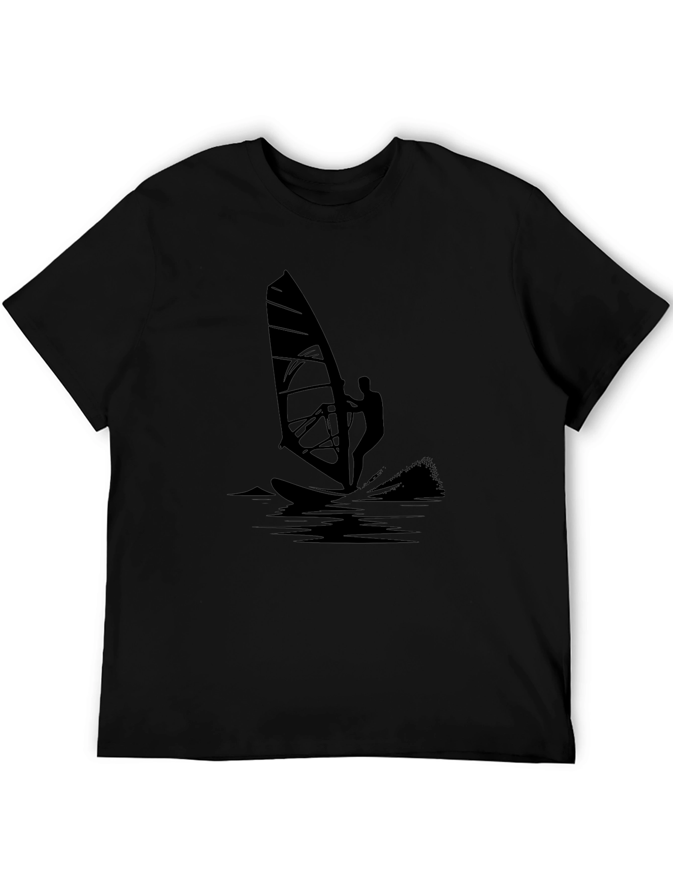 Black Windsurfer Graphic T-Shirt