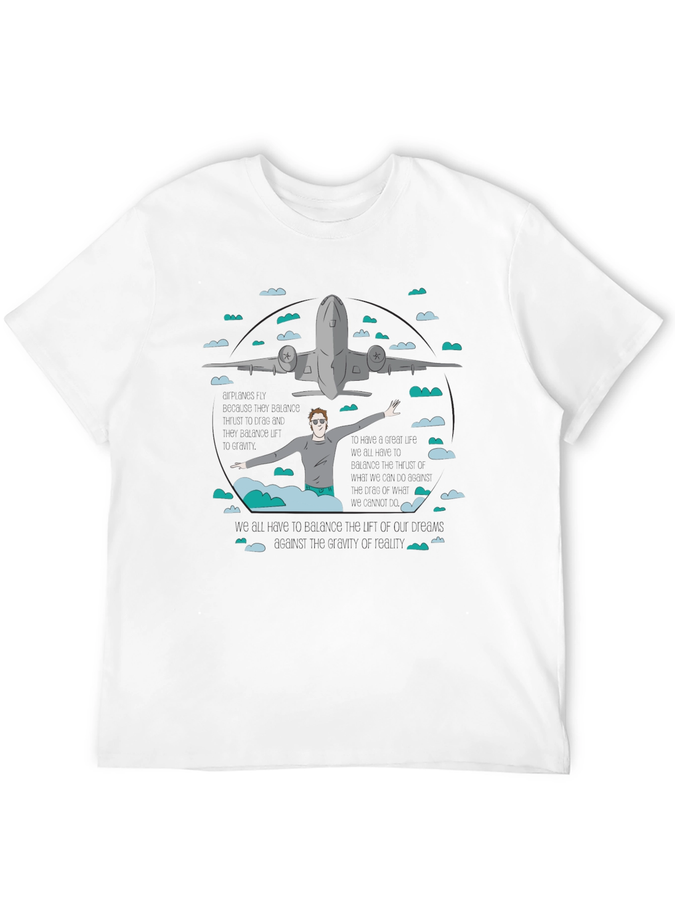 Airplane Graphic Tee - Black Cotton T-Shirt