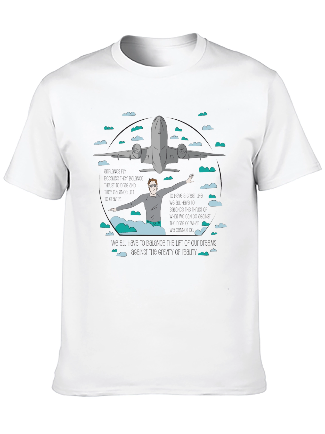 Airplane Graphic Tee - Black Cotton T-Shirt