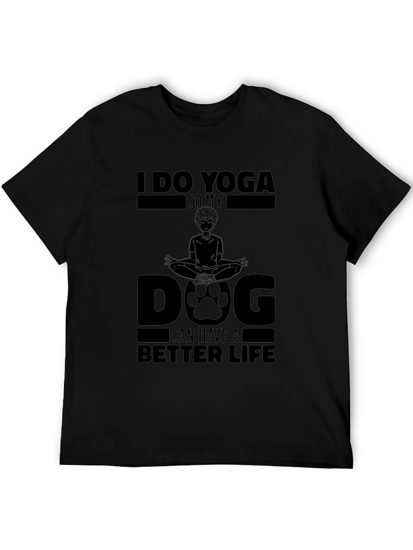 Yoga Dog Life T-Shirt: Unisex Black Cotton Tee