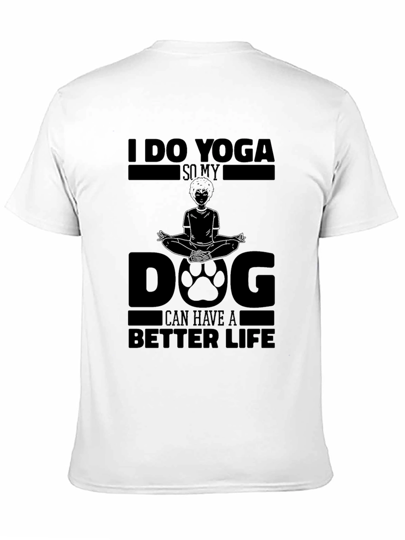 Yoga Dog Life T-Shirt: Unisex Black Cotton Tee