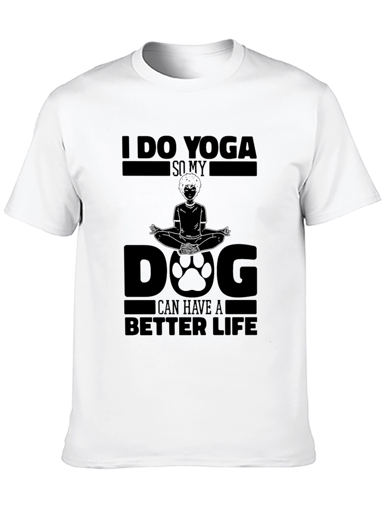 Yoga Dog Life T-Shirt: Unisex Black Cotton Tee